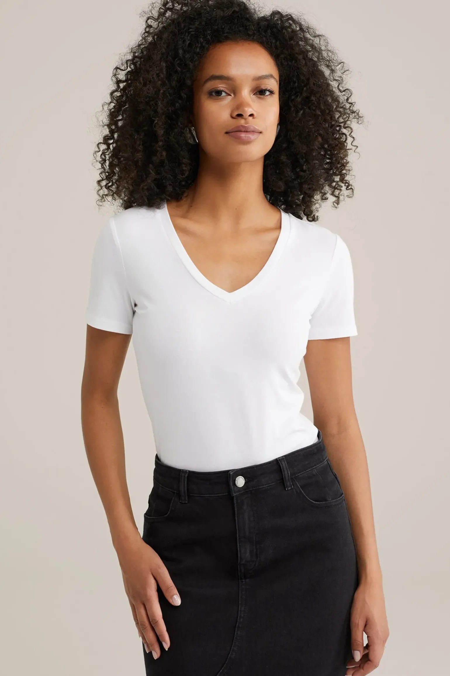 T-shirt met V-hals