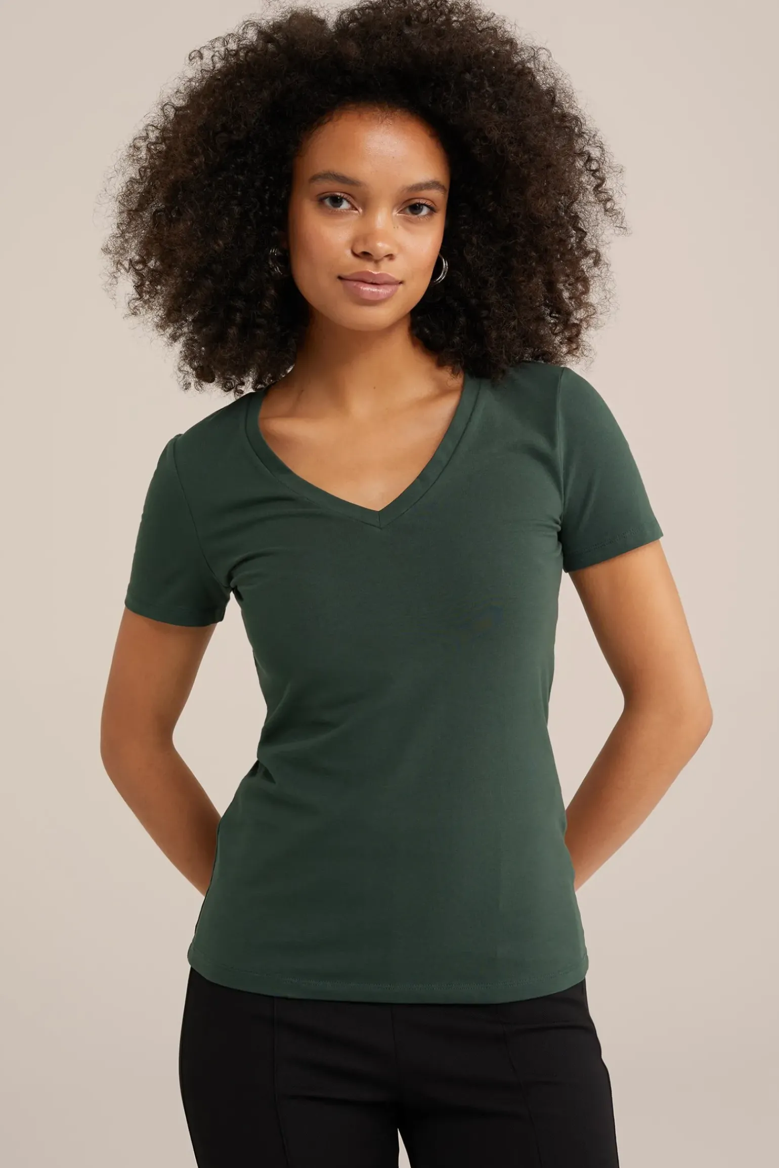 T-shirt met V-hals