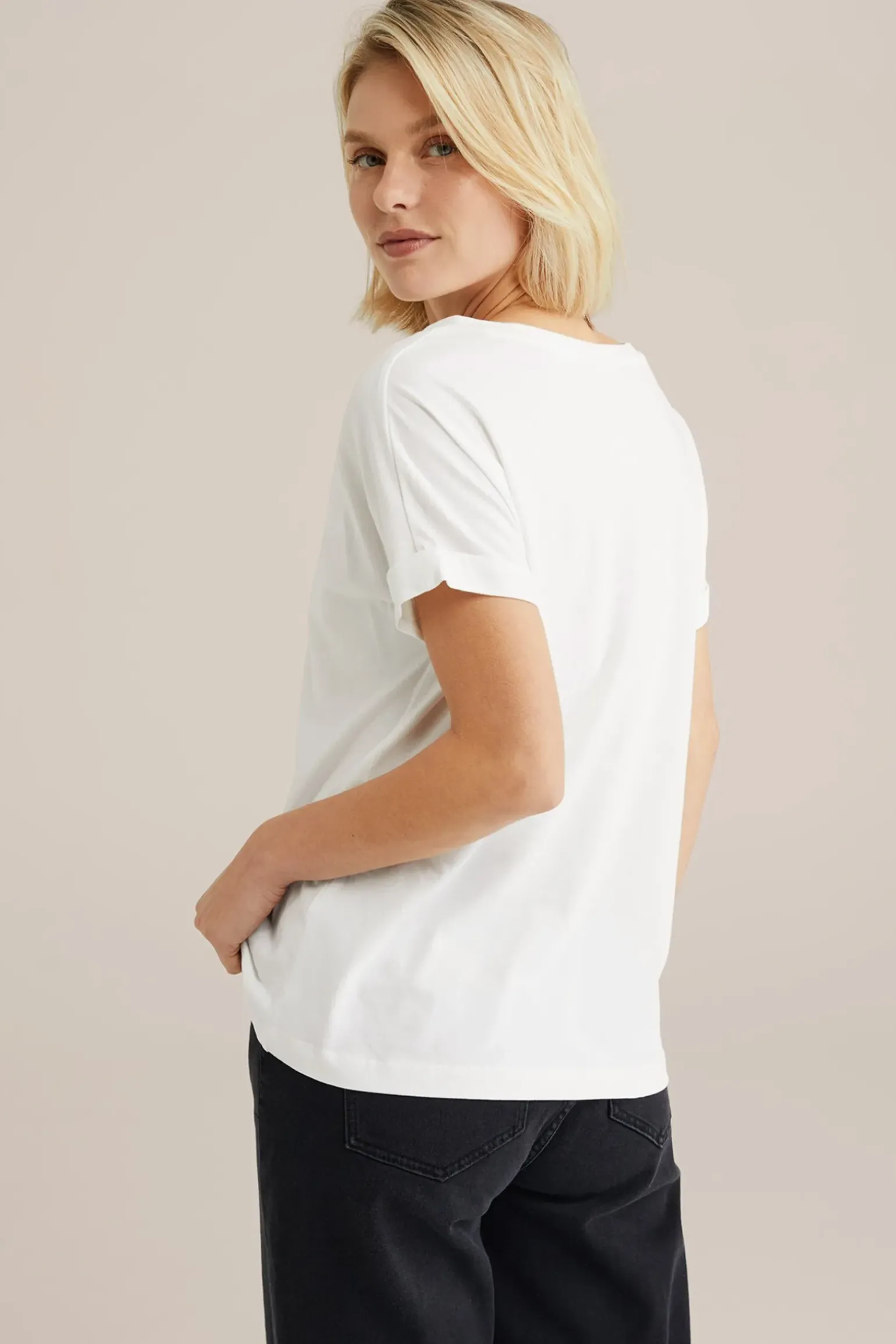 T-shirt met V-hals