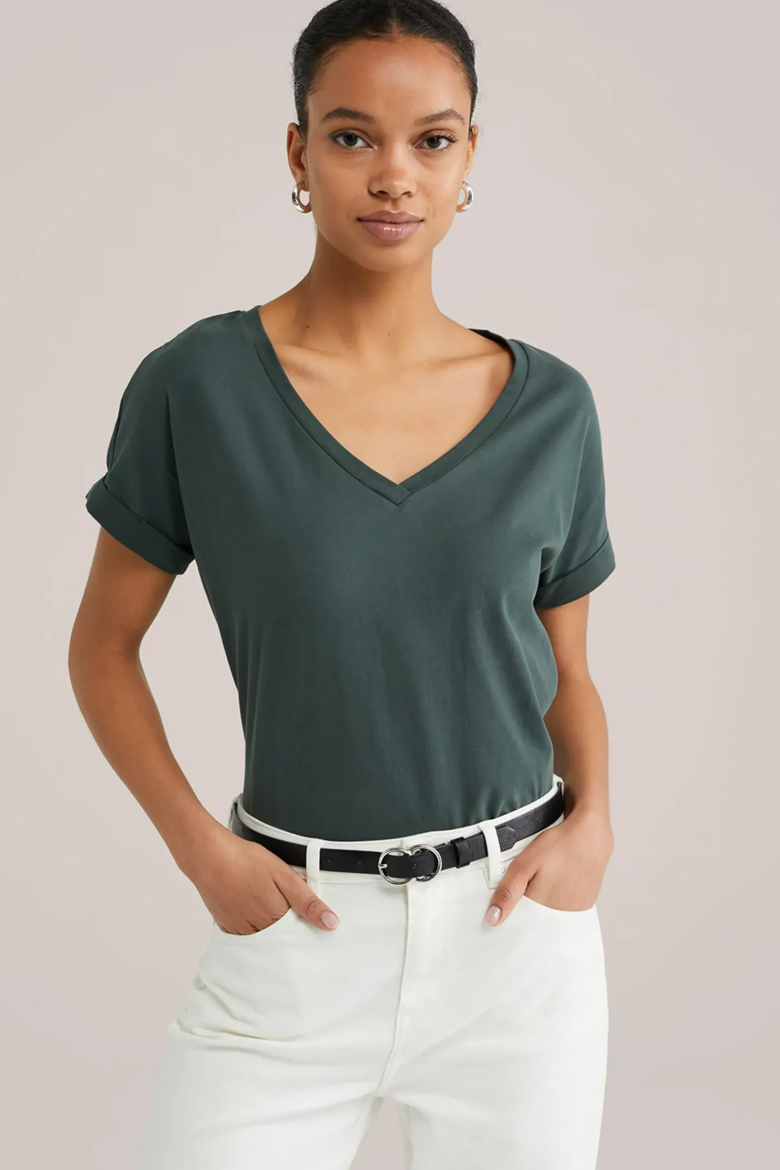 T-shirt met V-hals