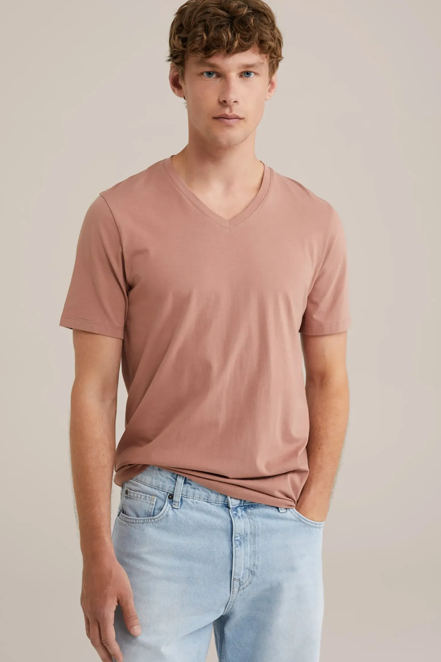 T-shirt met V-hals