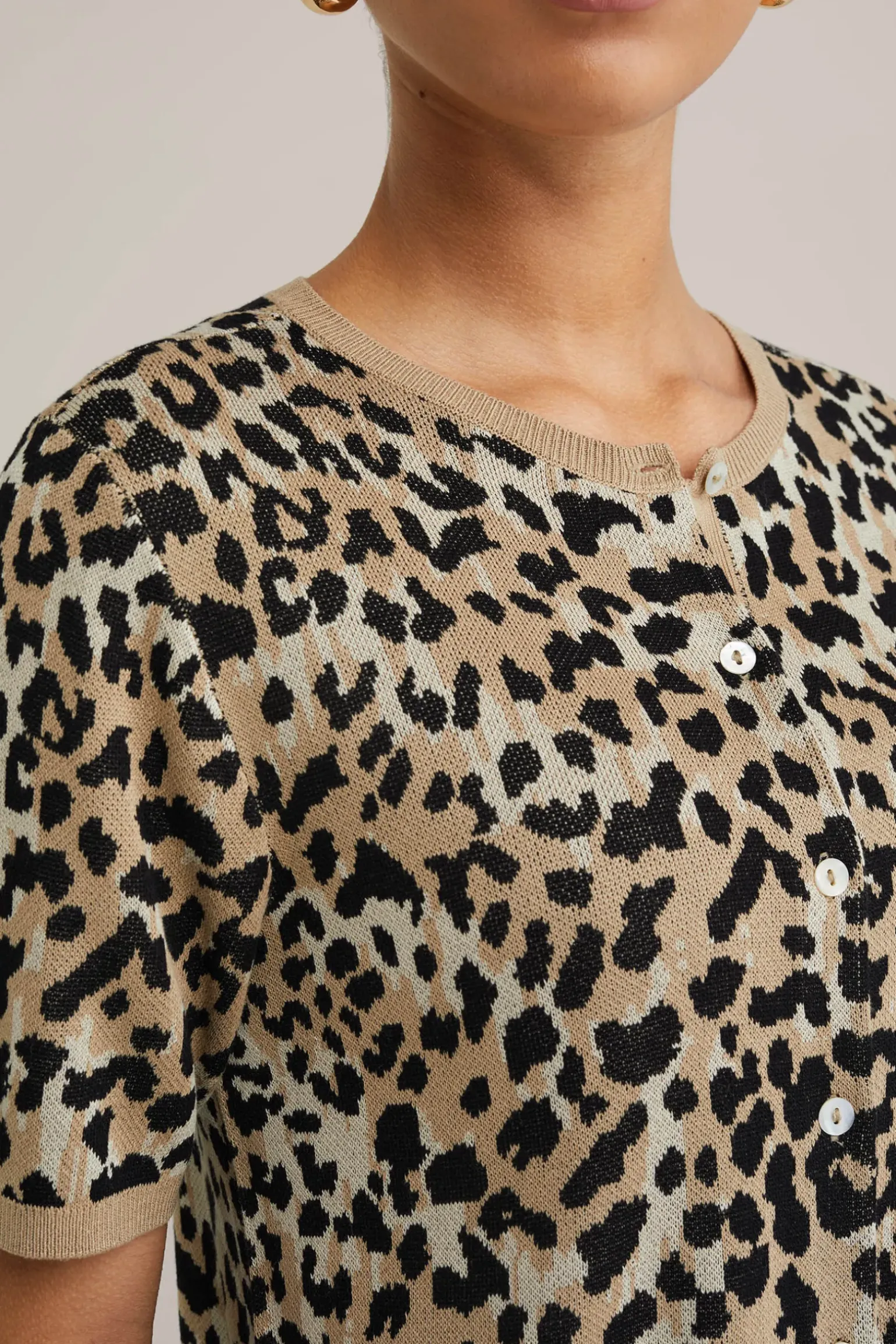 vest met luipaard print