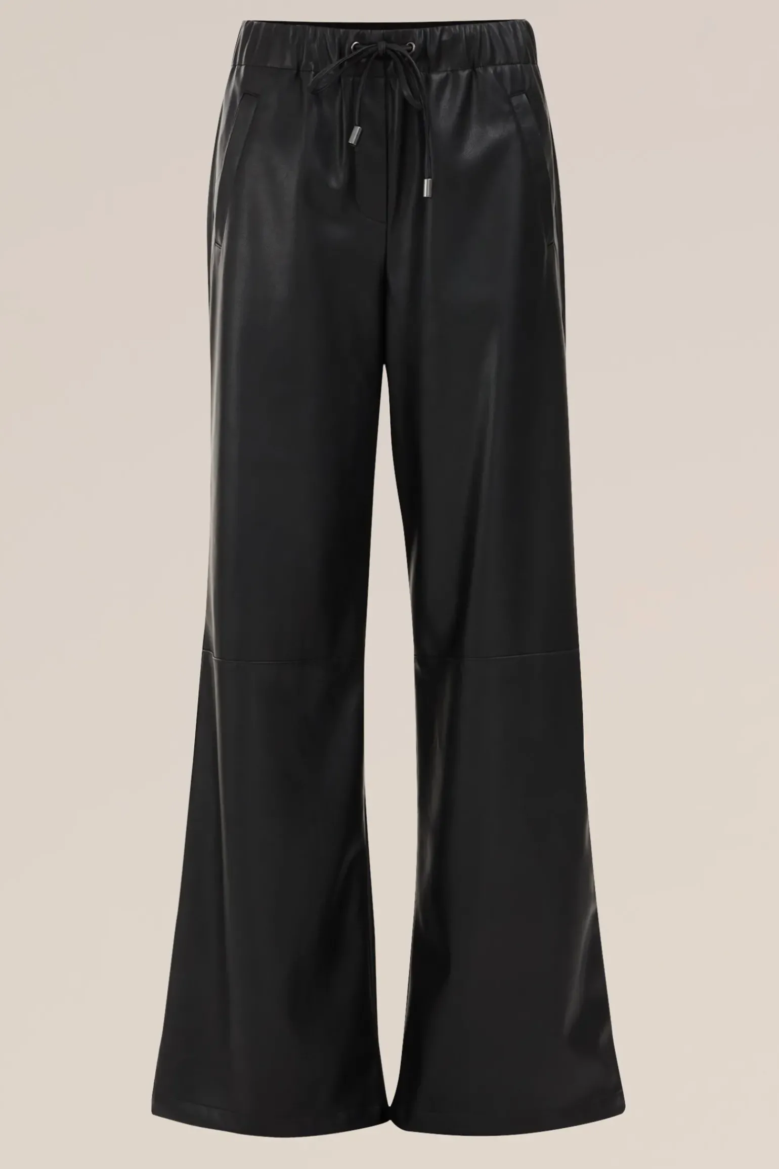 wide leg broek van imitatieleer