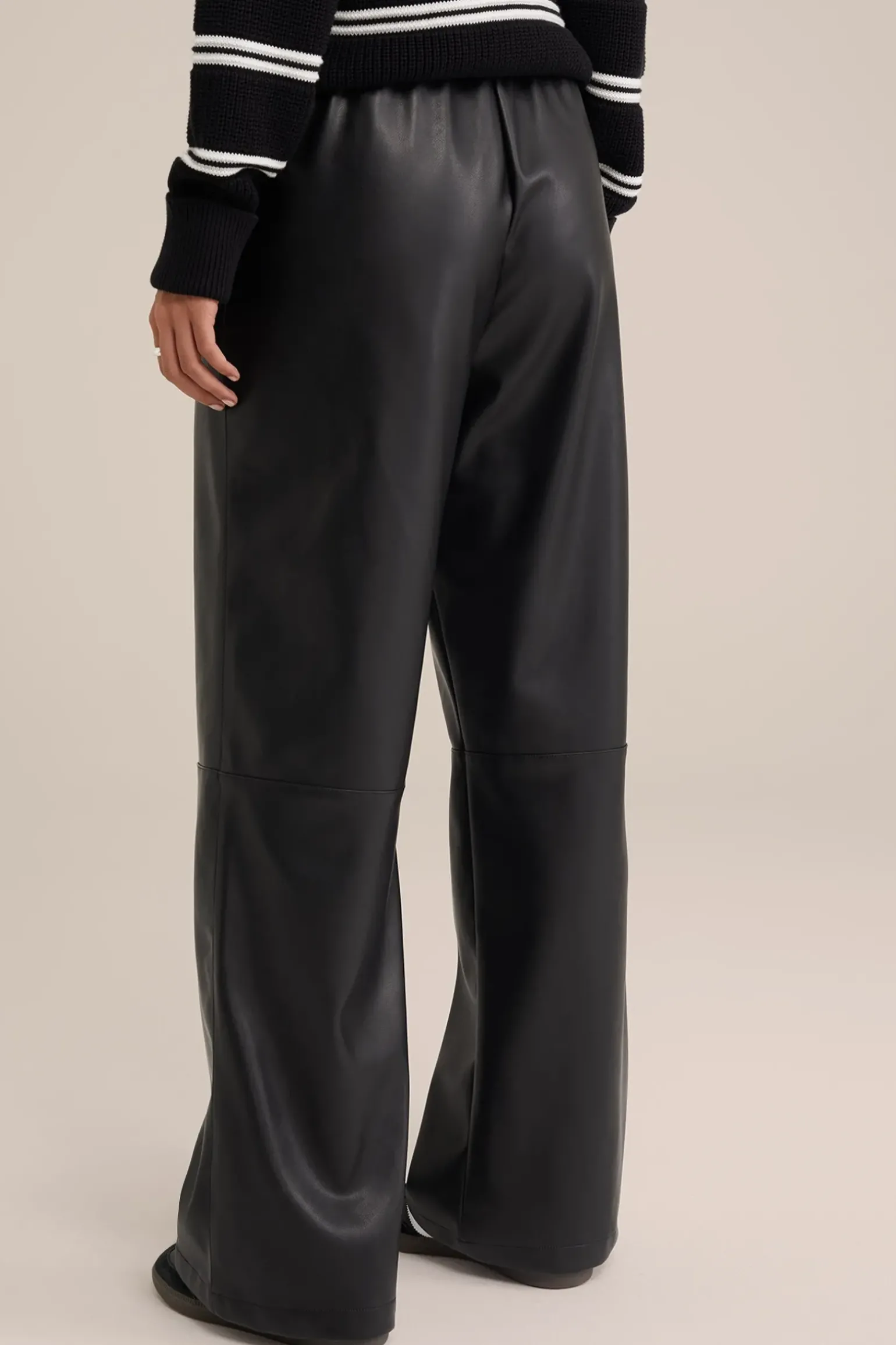 wide leg broek van imitatieleer