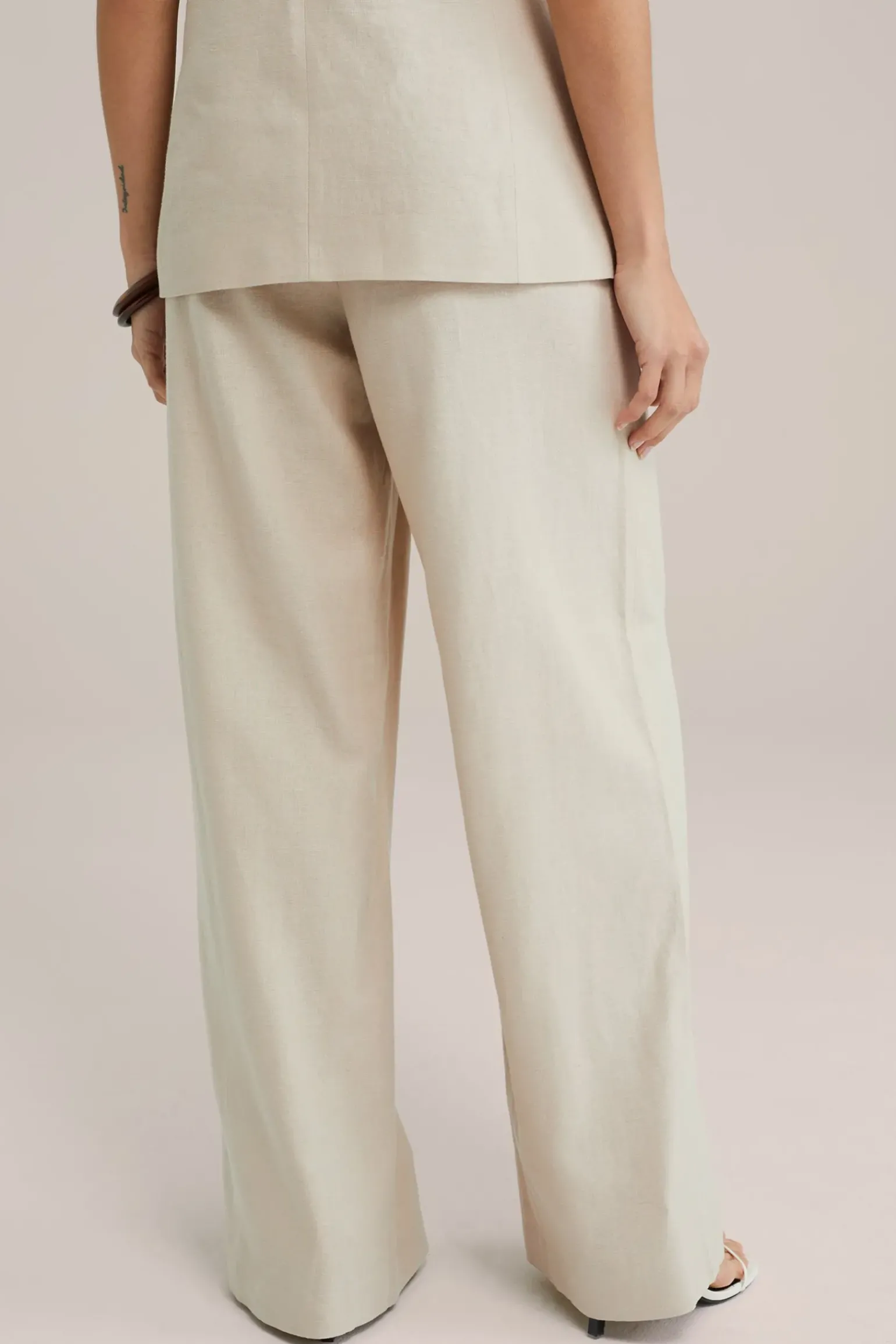 wide leg broek van linnenmix