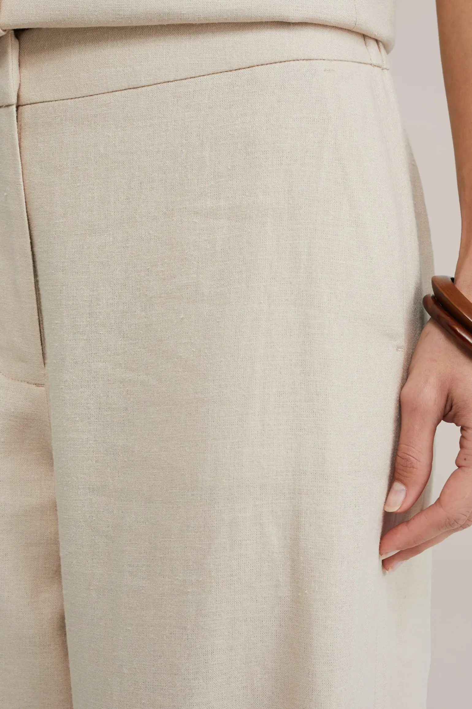 wide leg broek van linnenmix