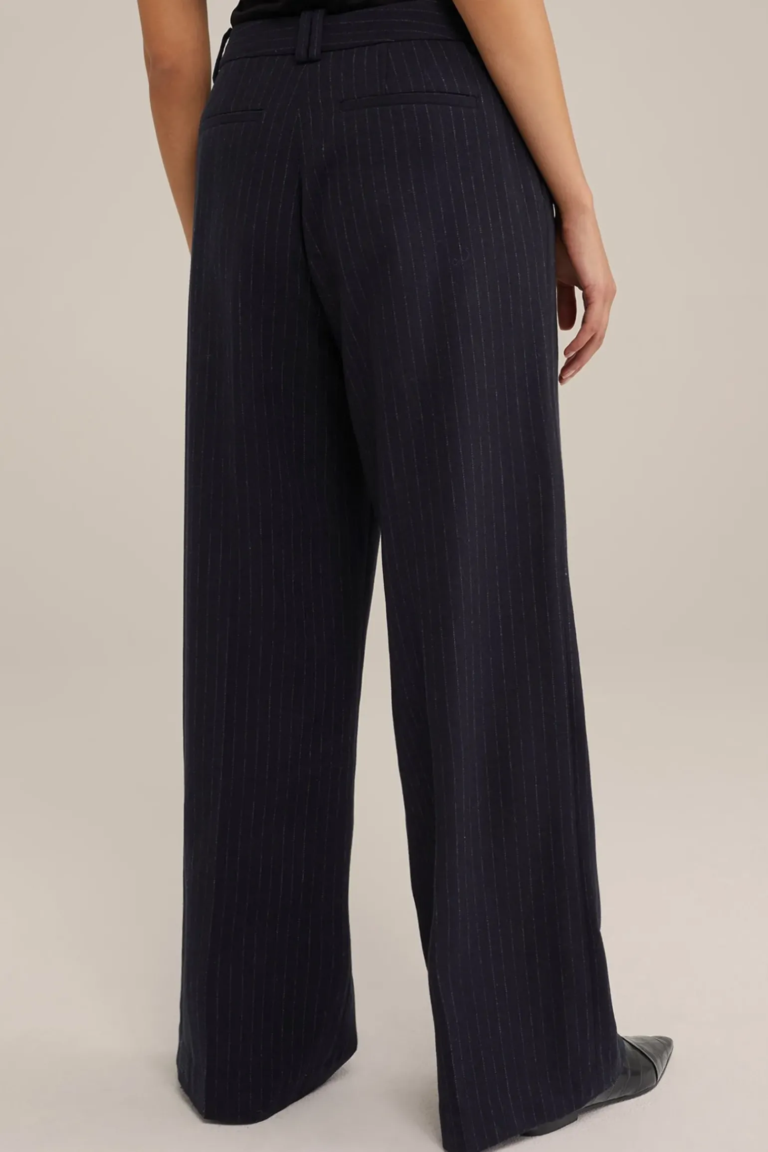 wide leg pantalon van wolmix